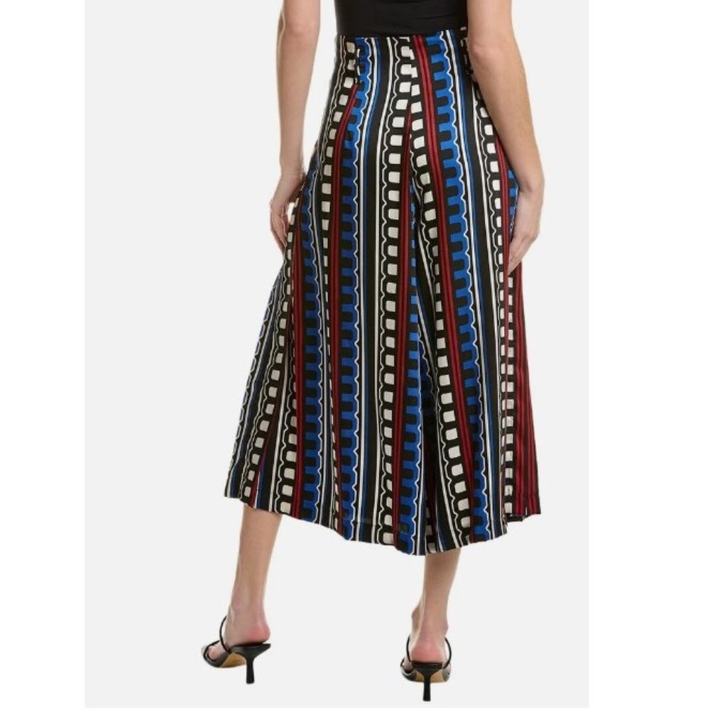 Max Mara - MARELLA ABSTRACT PATTERN WIDE LEG CROPPED Gorgeous PANTS-Size 8-BNWT - Picture 4 of 17